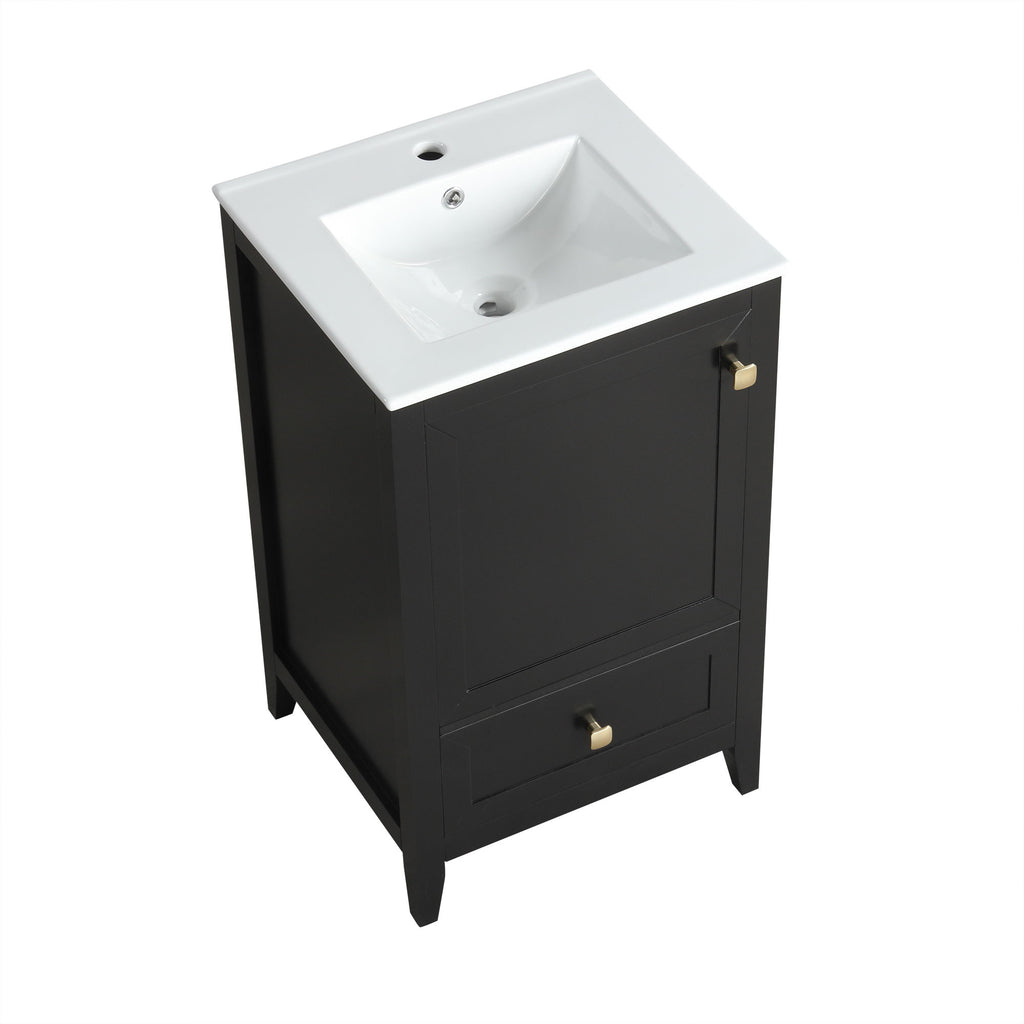 Bathroom Vanity With Sink, Soft Closing Cabinet Door, Storage Rack And Drawer