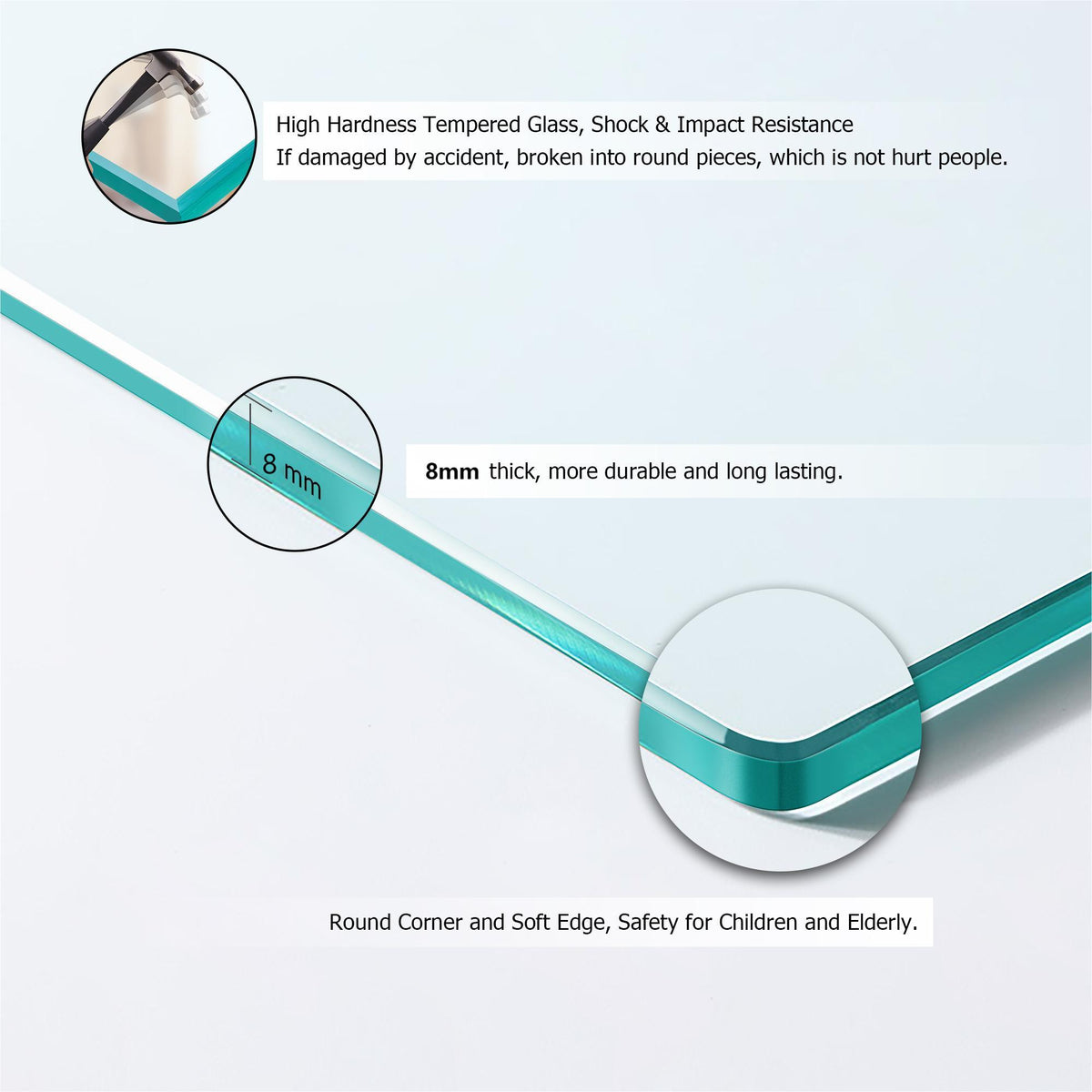 Modern Double Sliding Shower Enclosure, Tempered Glass