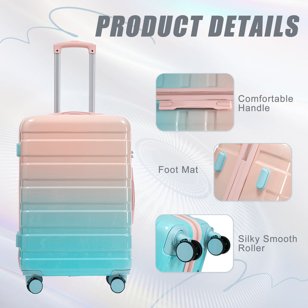 Luggage Set 20" /24" /28" With Combination Lock And Silent Wheels