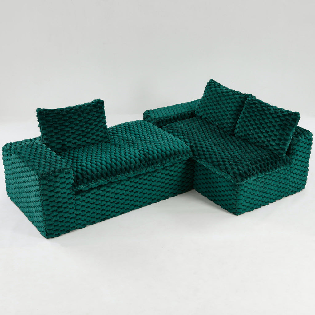 Modular Sofa, Convertible Twin Seat With Chaise Lounge