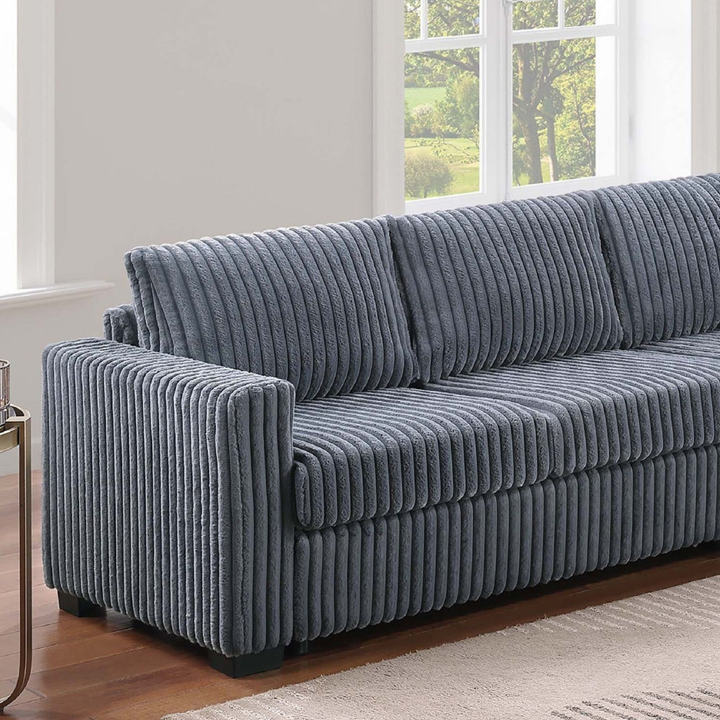 Modern Style L-Shape Sectional Set, USB Ports, Cup Holder