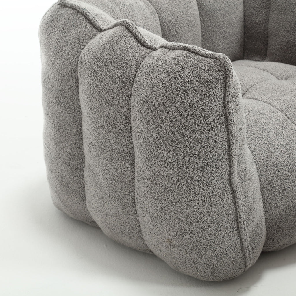 Soft Bean Bag Chair With High Resilient Foam (Chips) - Gray