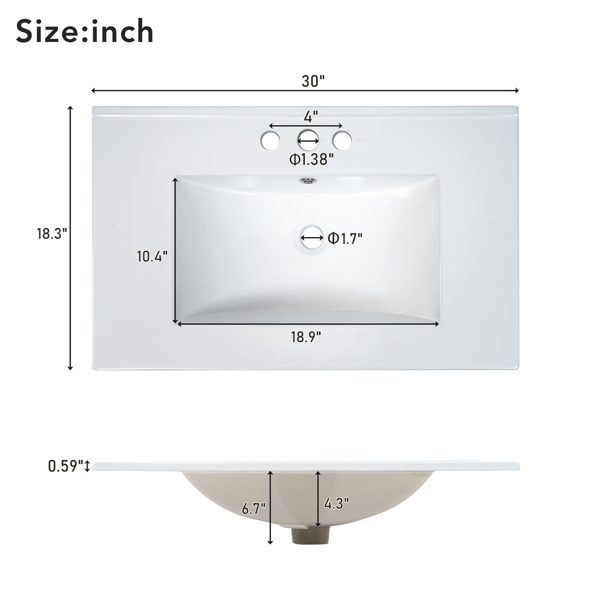 Elegant Bathroom Vanity With Ceramic Sink And Versatile Storage