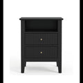 Fluted Nightstand With 2 Drawers