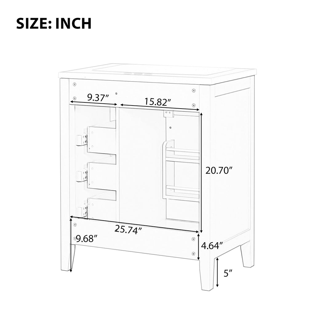 Modern Bathroom Vanity Base Only With Drawers, Freestanding Design