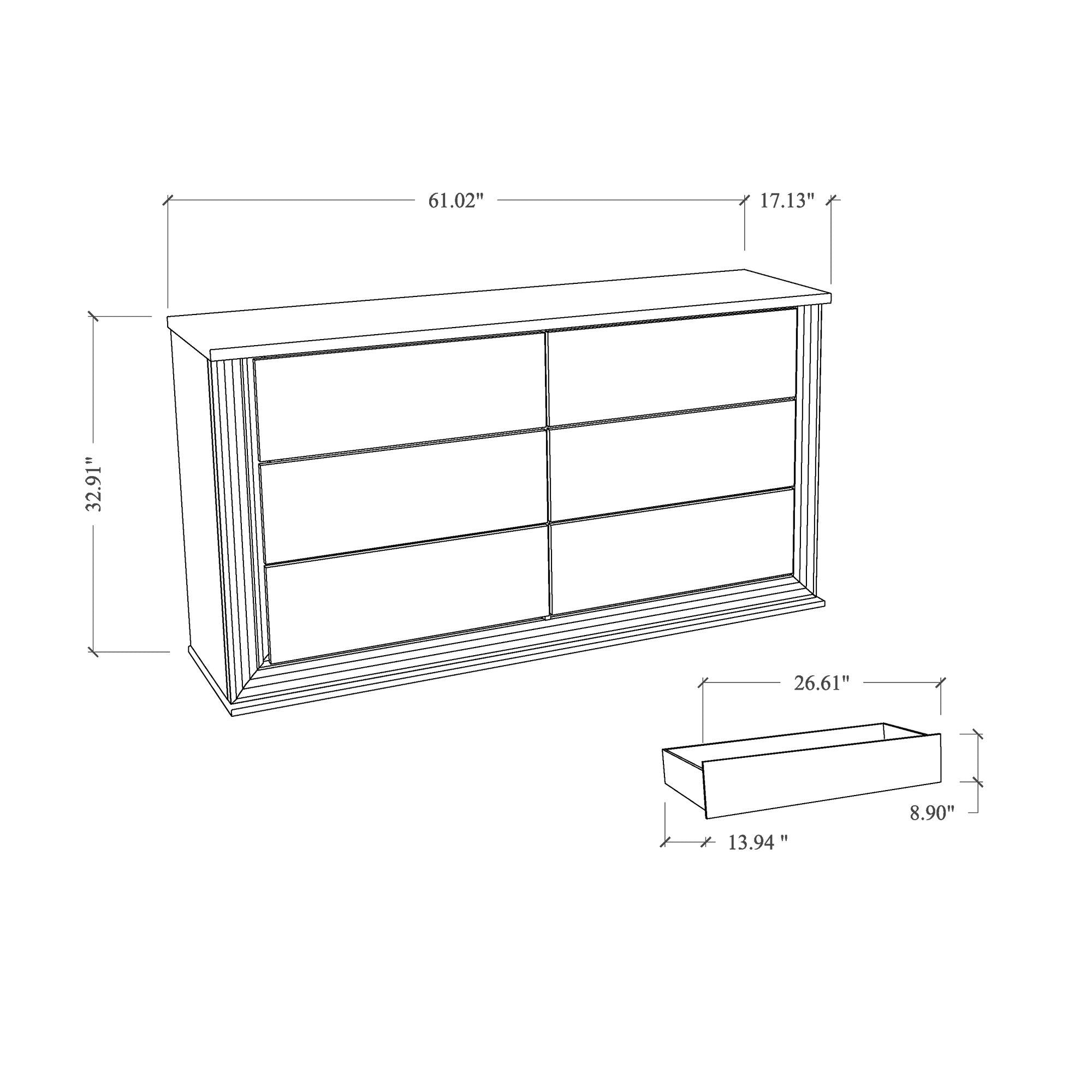 Moon - Dresser With LED Lighting - Marble
