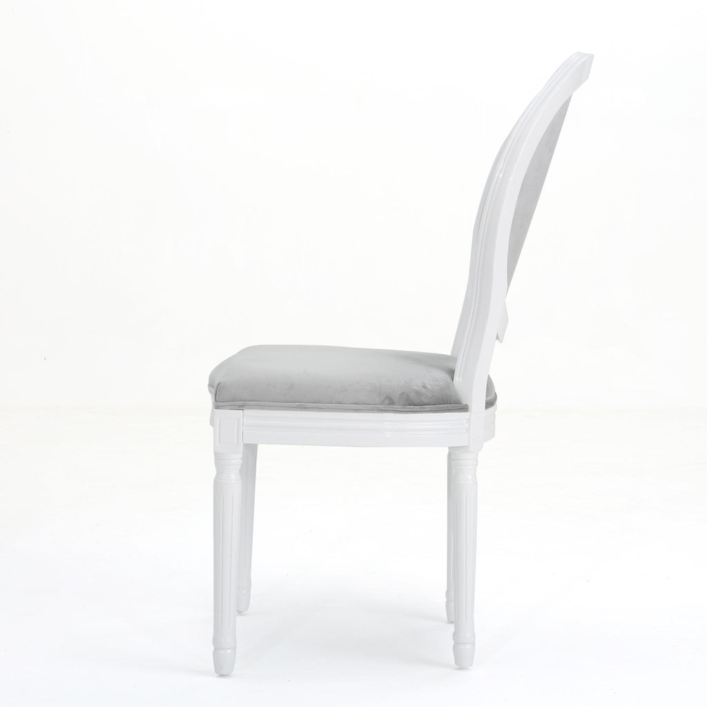 French Country Dining Chair Set With Round Backrest