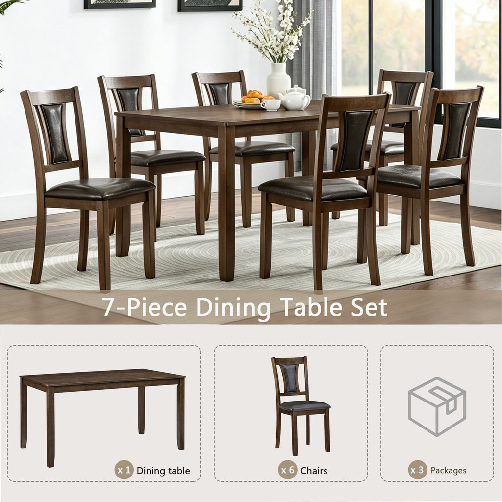 Modern Dining Table Set With Upholstered Chairs