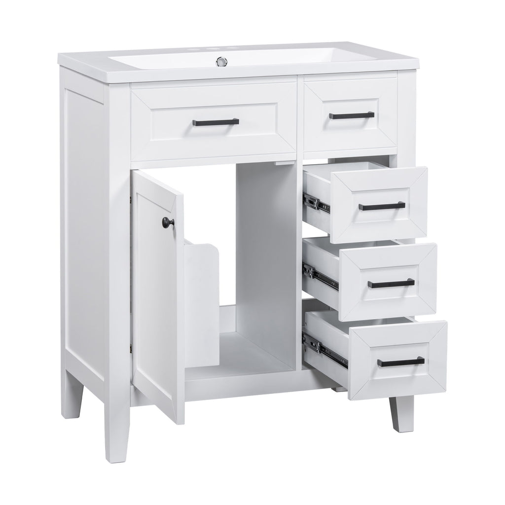 Modern Bathroom Vanity With Sink Combo, 3 Drawers, Undermount Drop-In Sink