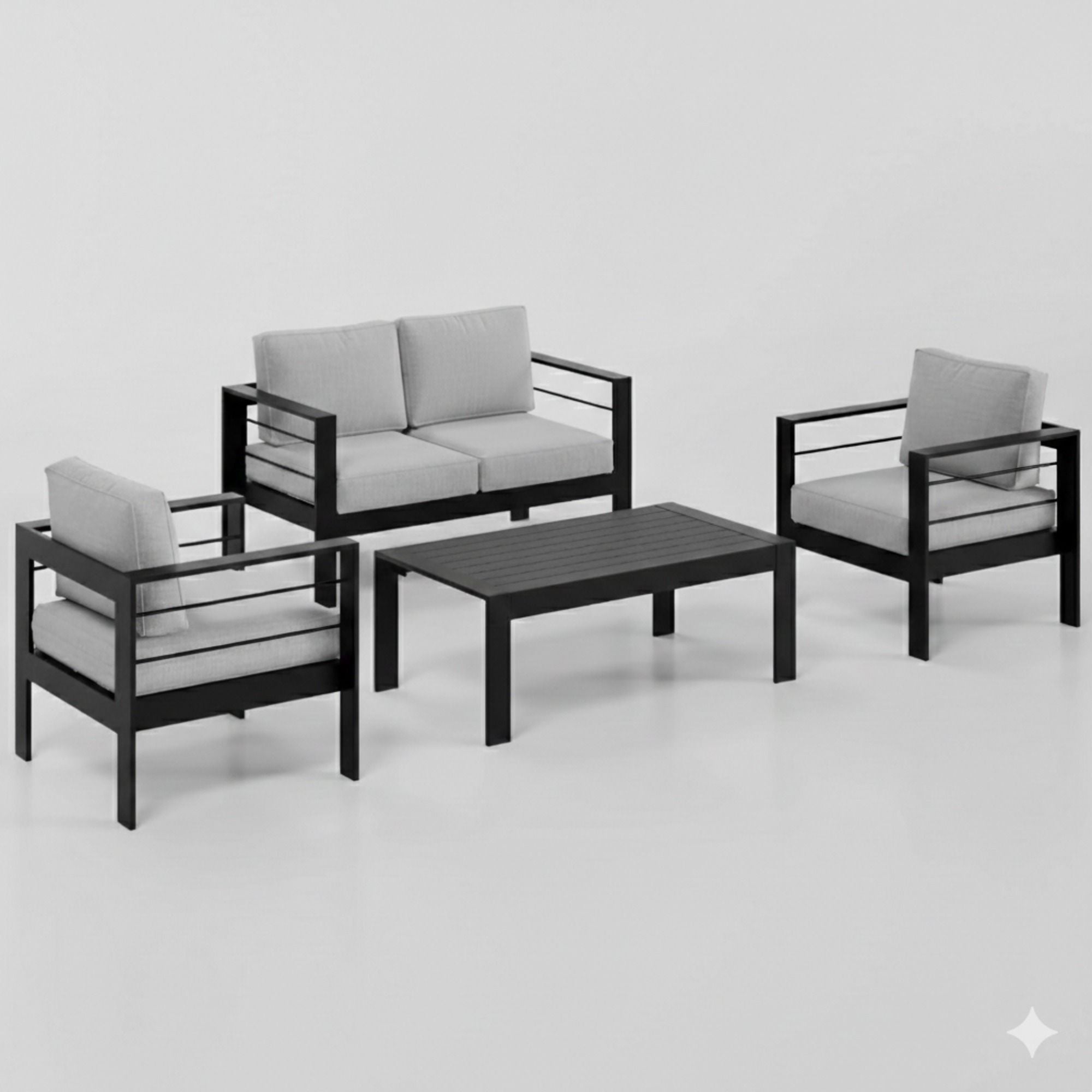 Outdoor Patio Set, All-Weather With Thick Cushions