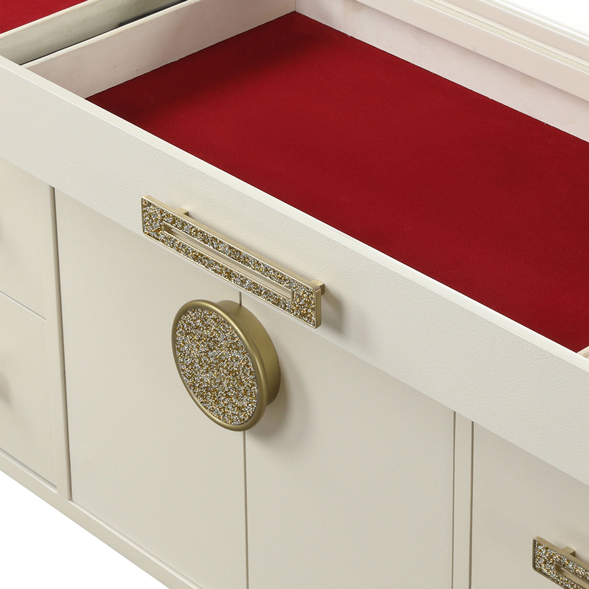 Jasmine - 8 Drawer Dresser With Side LED Lightning - Beige