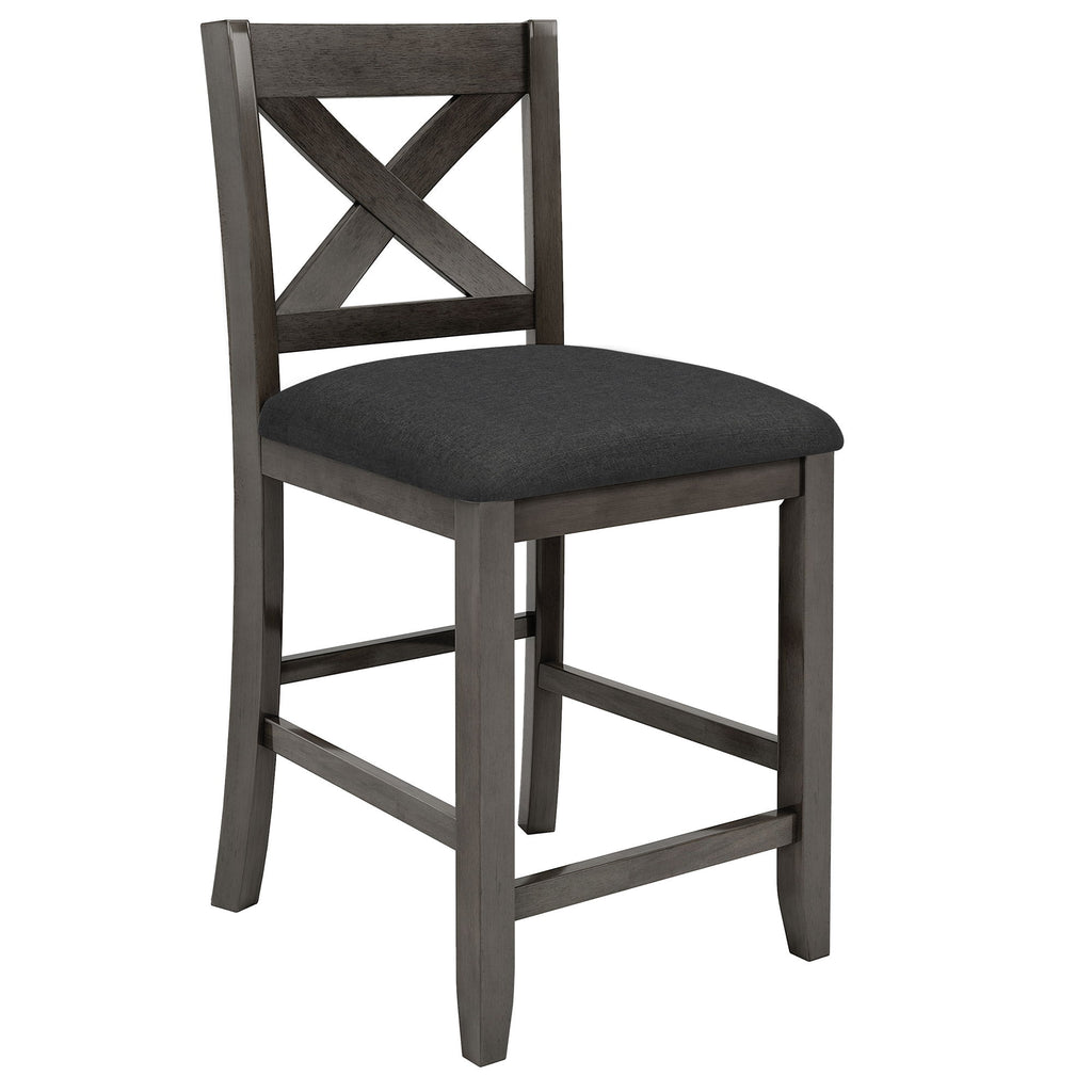 5 Pieces Counter Height Rustic Farmhouse Dining Room Wooden Bar Table Set With 2 Stools And 2 Chairs