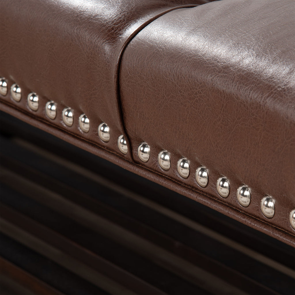 Bedroom End Of Bed Bench Tufted Upholstered End Of Bed Bench End Of Bed Entrance Shoe Bench With Nailhead Trim And Shelf Bedroom Upholstered Bench Living Room Shoe Rack Footstool