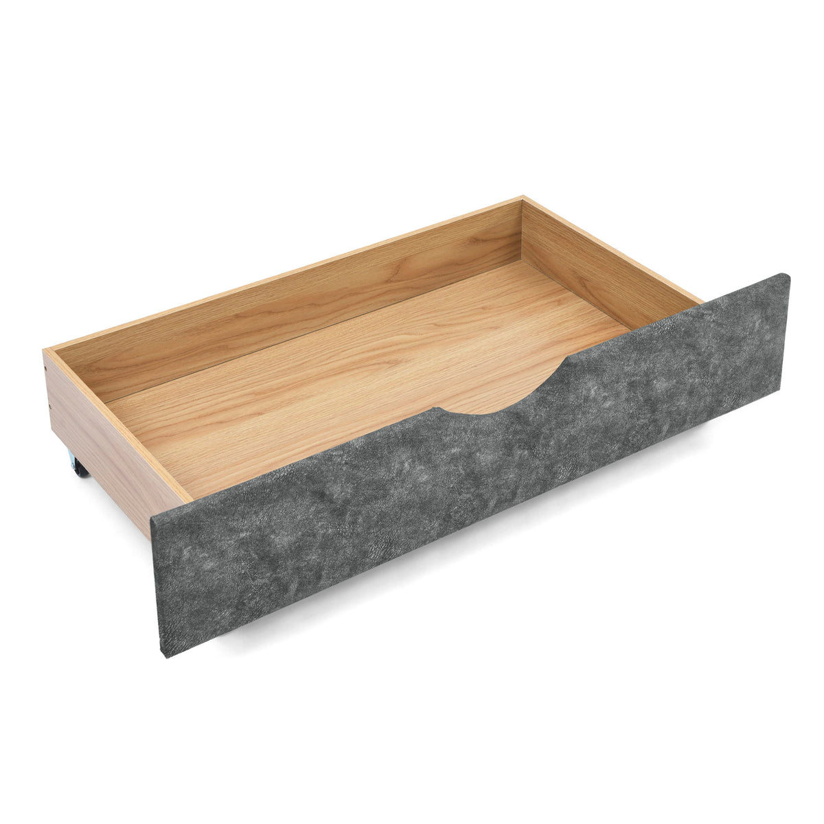 Queen Size Upholstered Daybed With Tufted Back And Nail Trimmed Waved Arms - Gray
