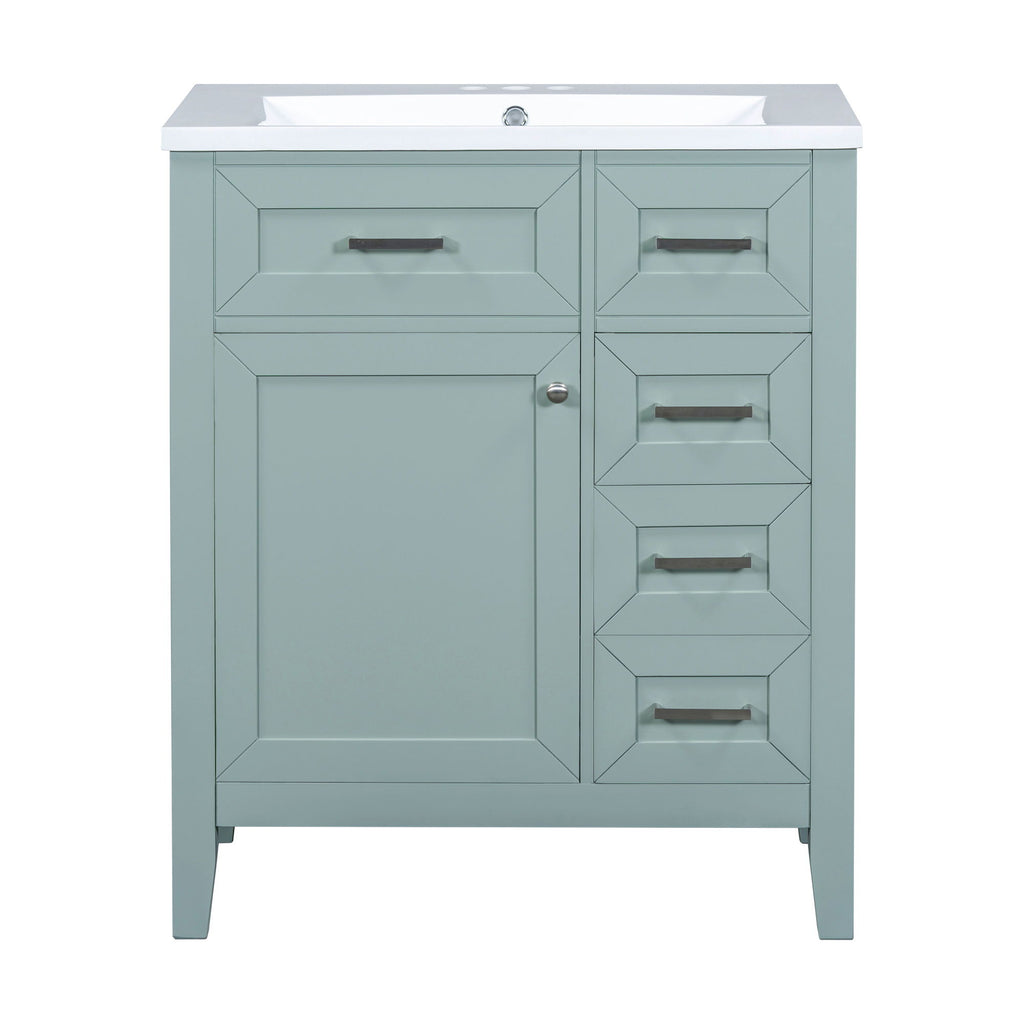 Modern Bathroom Vanity With Sink Combo, 3 Drawers, Undermount Drop-In Sink