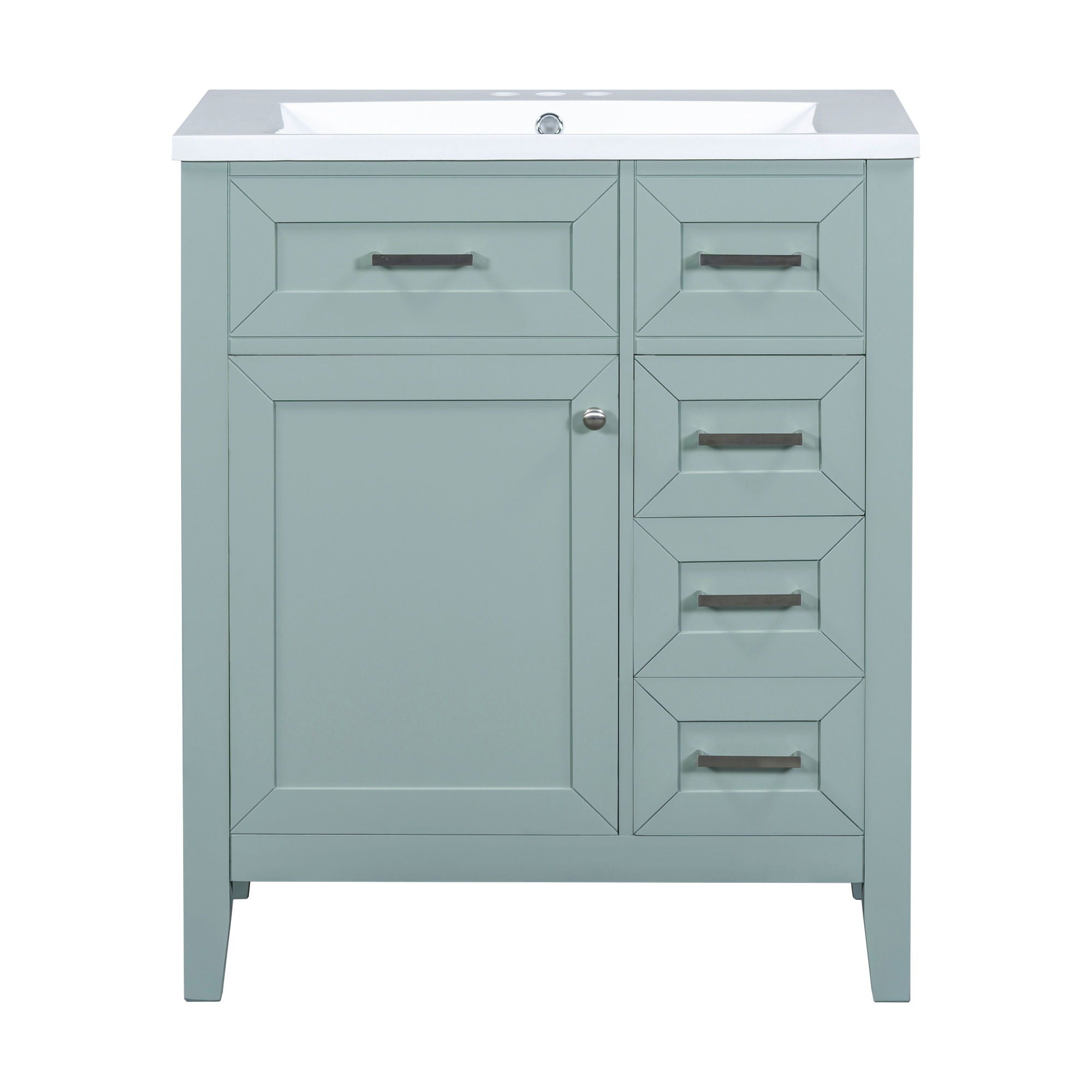 Modern Bathroom Vanity With Sink Combo, 3 Drawers, Undermount Drop-In Sink