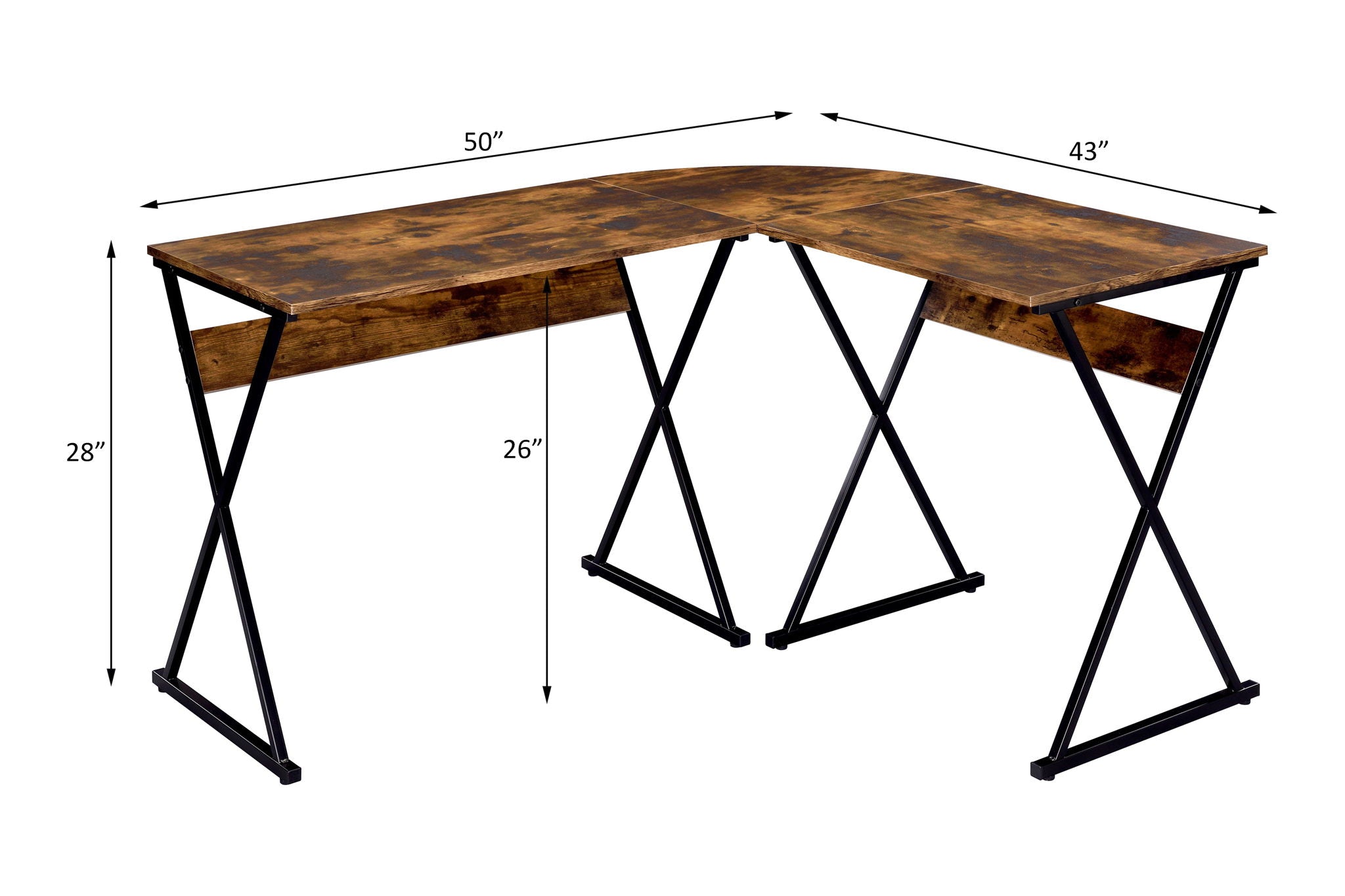 Zafiri - Writing Desk - Weathered Oak & Black