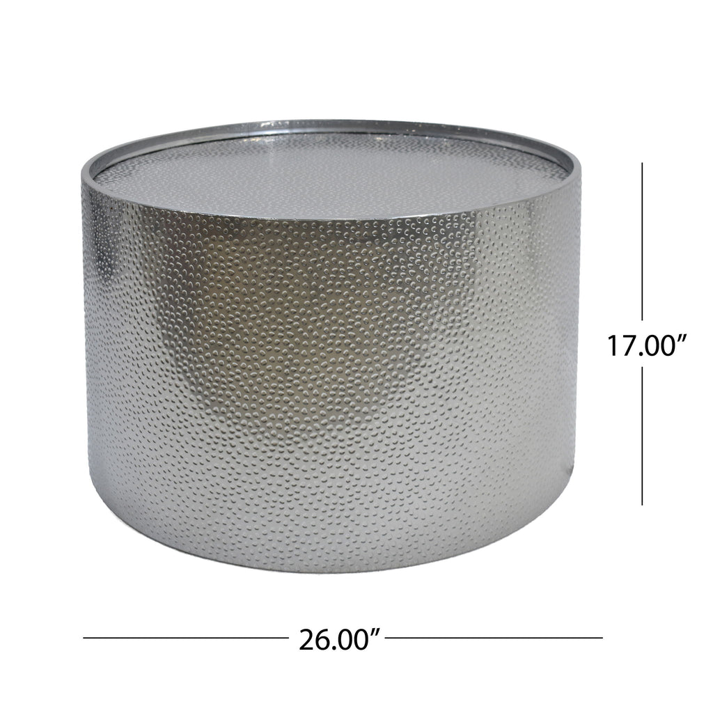Braeburn - Handcrafted Round Coffee Table Hammered Surface