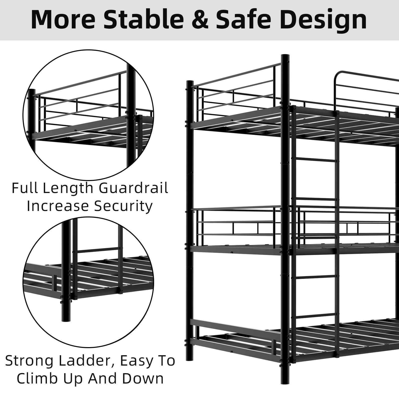 Triple Frame Bed With Built In Ladder