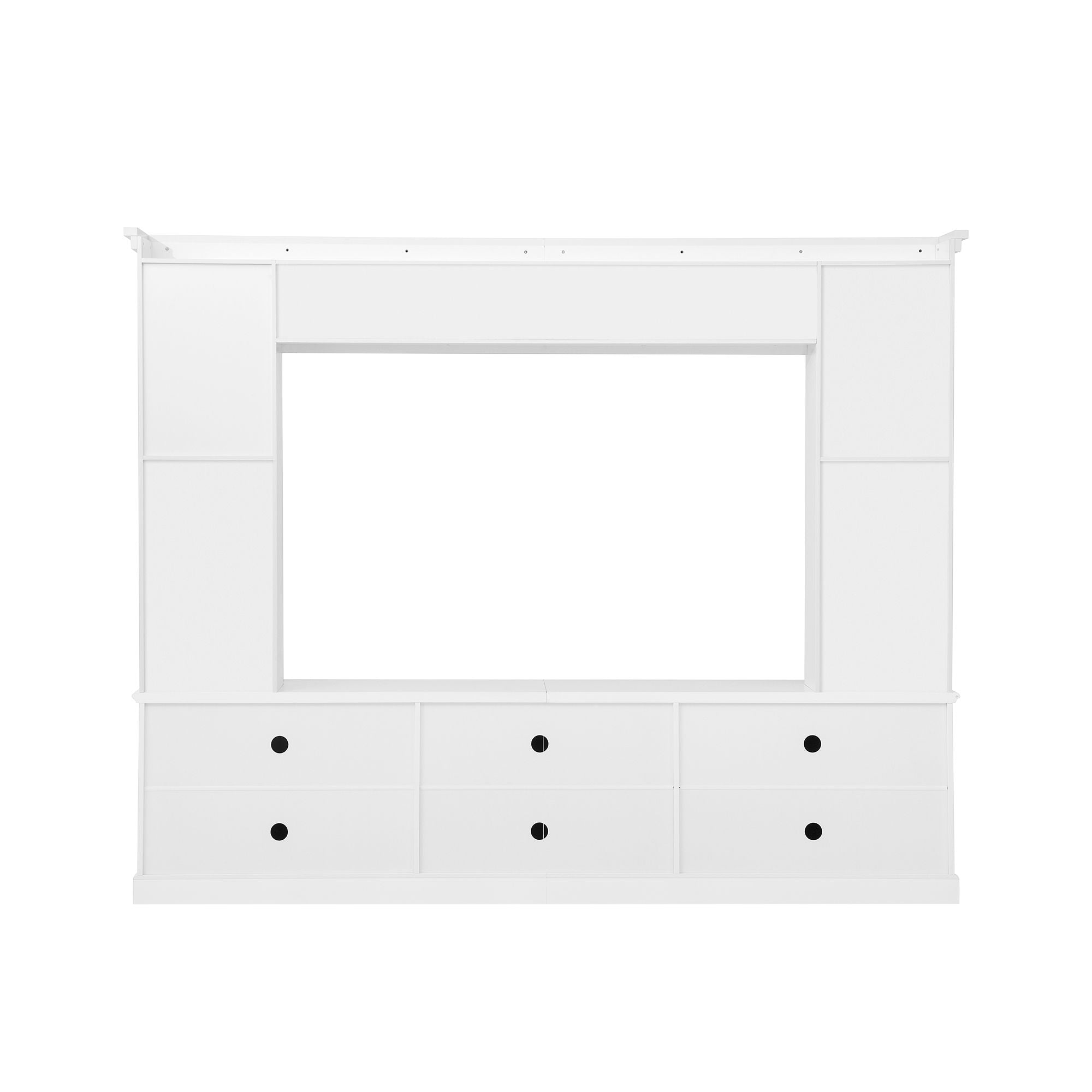 TV Stand With Bookcase, Storage Cabinet With 3 Adjustable Shelves, Living Room Entertainment Center - White