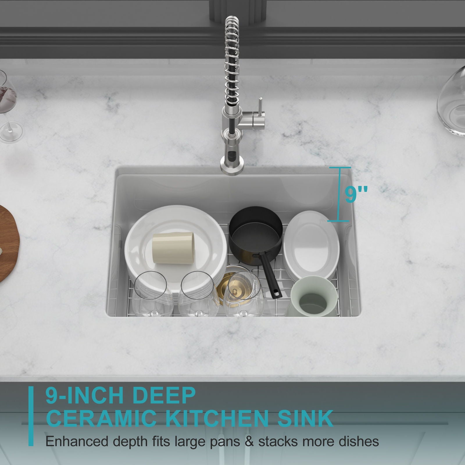 Rectangular Deep Single Bowl Kitchen Sink