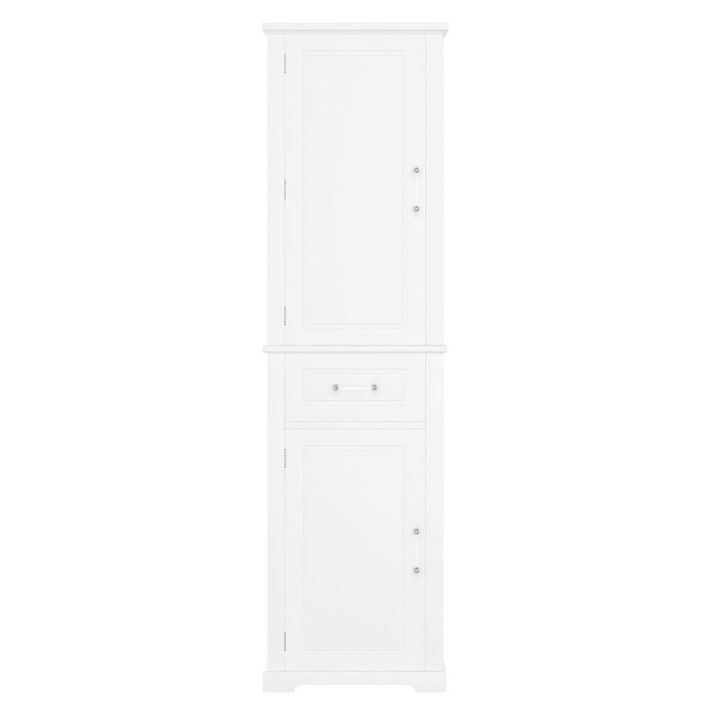 Tall Freestanding Bathroom Storage Cabinet With Adjustable Shelf, 2 Door Design