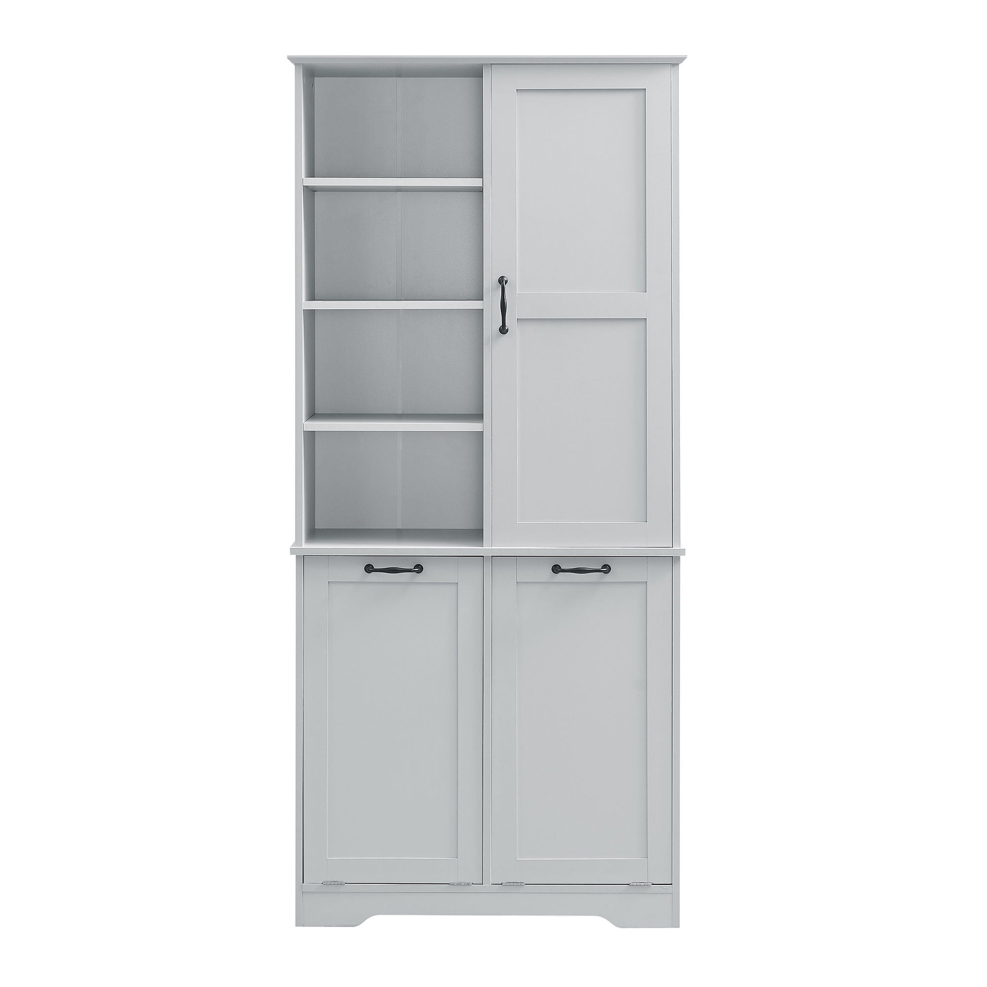 Freestanding Bathroom Storage Cabinet With Doors And Drawers, Adjustable Shelves, Tilt-Out Laundry Hamper