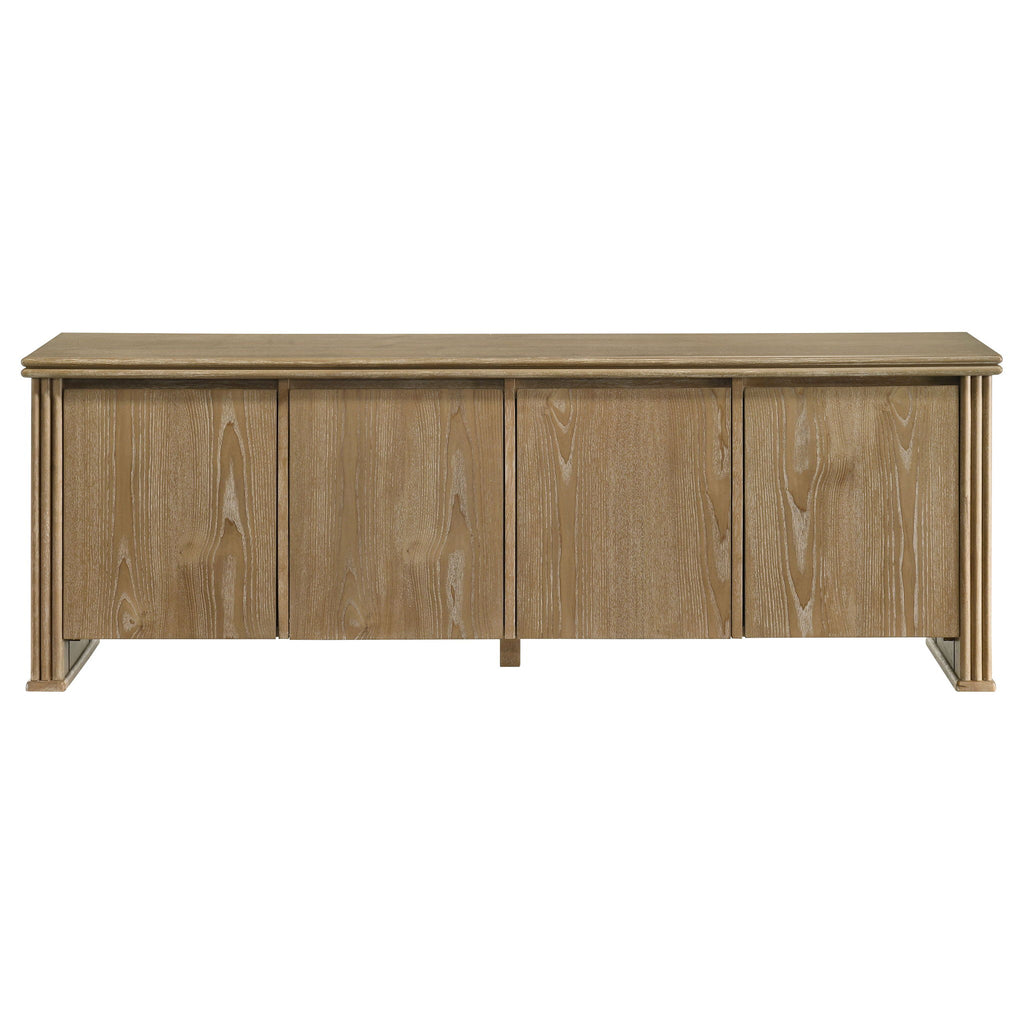 Dreydon - 4 Door TV Stand With Adjustable Shelves And Cable Management - Light Brown