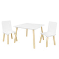 Kids Table And 2 Chairs Set, 3 Piece Toddler Activity Play - White