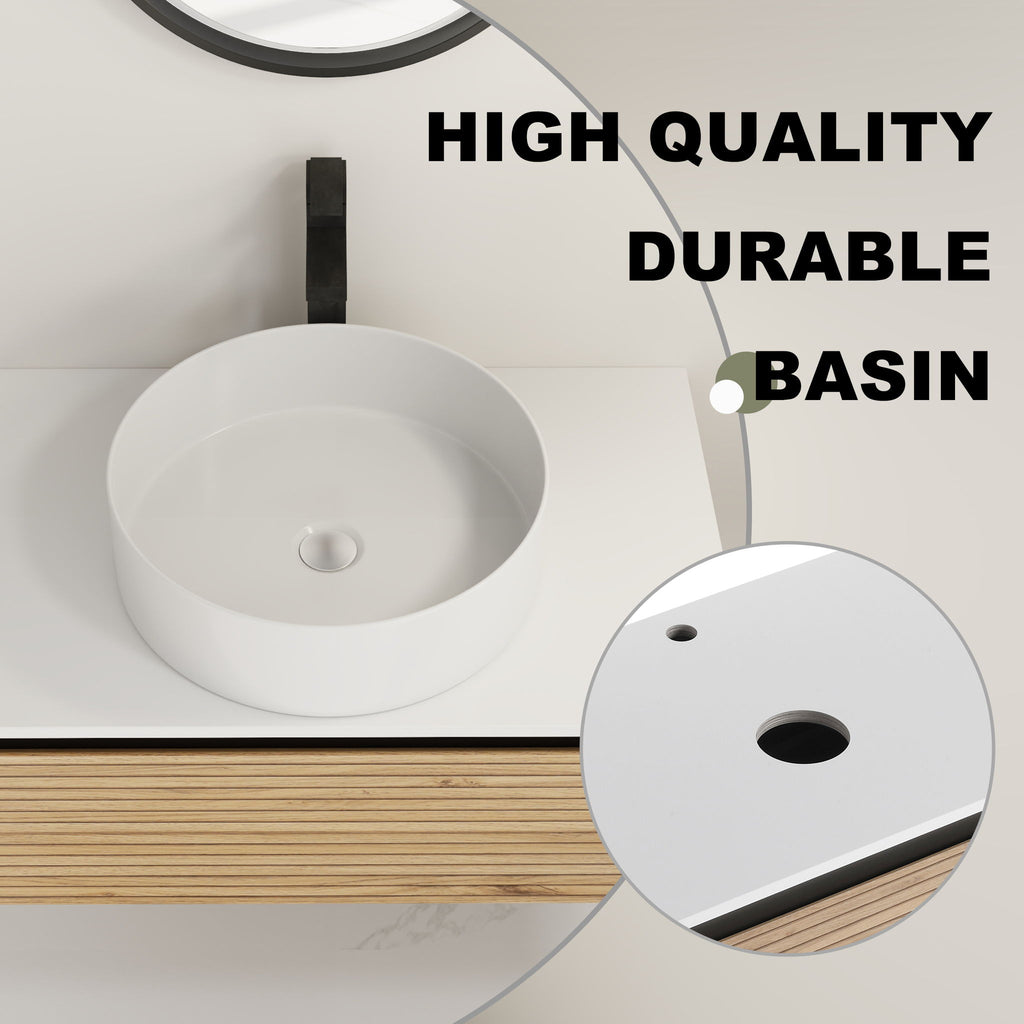 Wall Mounted Bathroom Vanity With Art Sink & 1 Soft Close Drawer