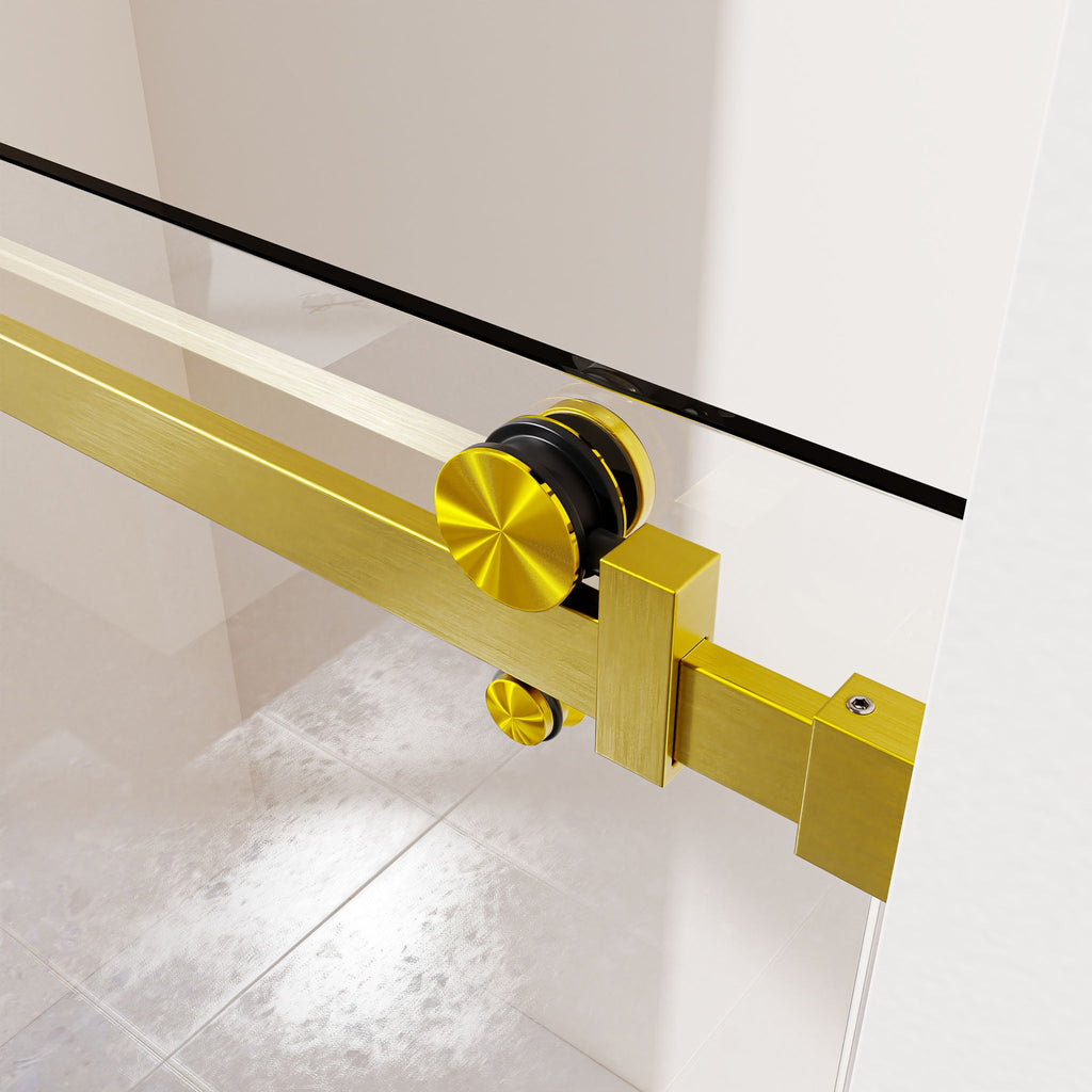 Frameless Single Sliding Shower Door, Sgcc Tempered Glass, Reversible