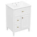 Bathroom Vanity With Sink, Flip Drawer, 2 Drawers, Adjustable Shelf