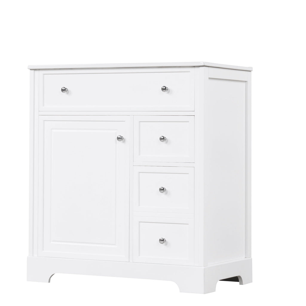 Bathroom Vanity With Sink Top, Cabinet With Door And 2 Drawers - White