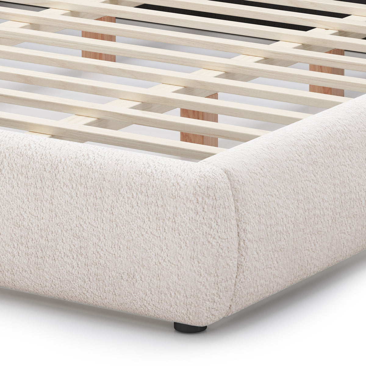 Upholstered Platform Bed Frame With Oversized Plush Pillow Headboard