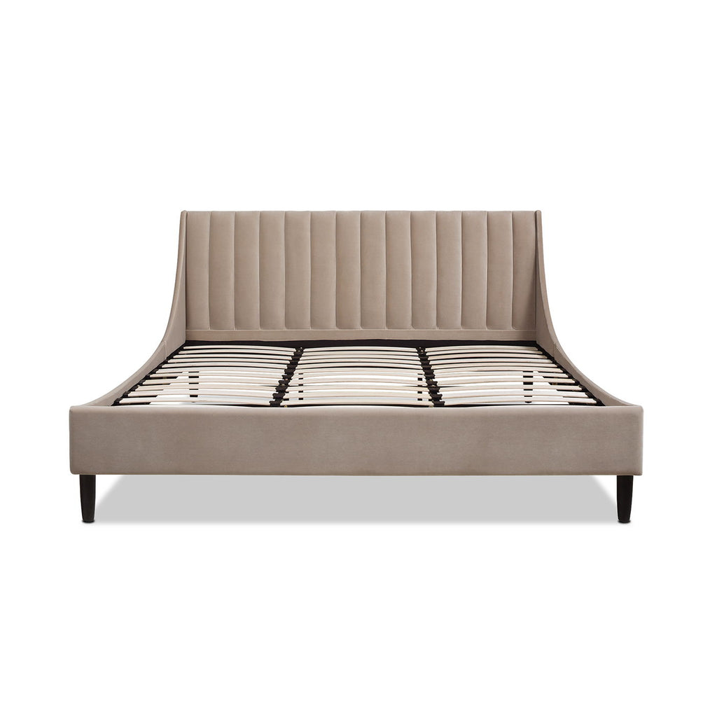 Aspen - King Vertical Tufted Headboard Platform Bed Set - Mink