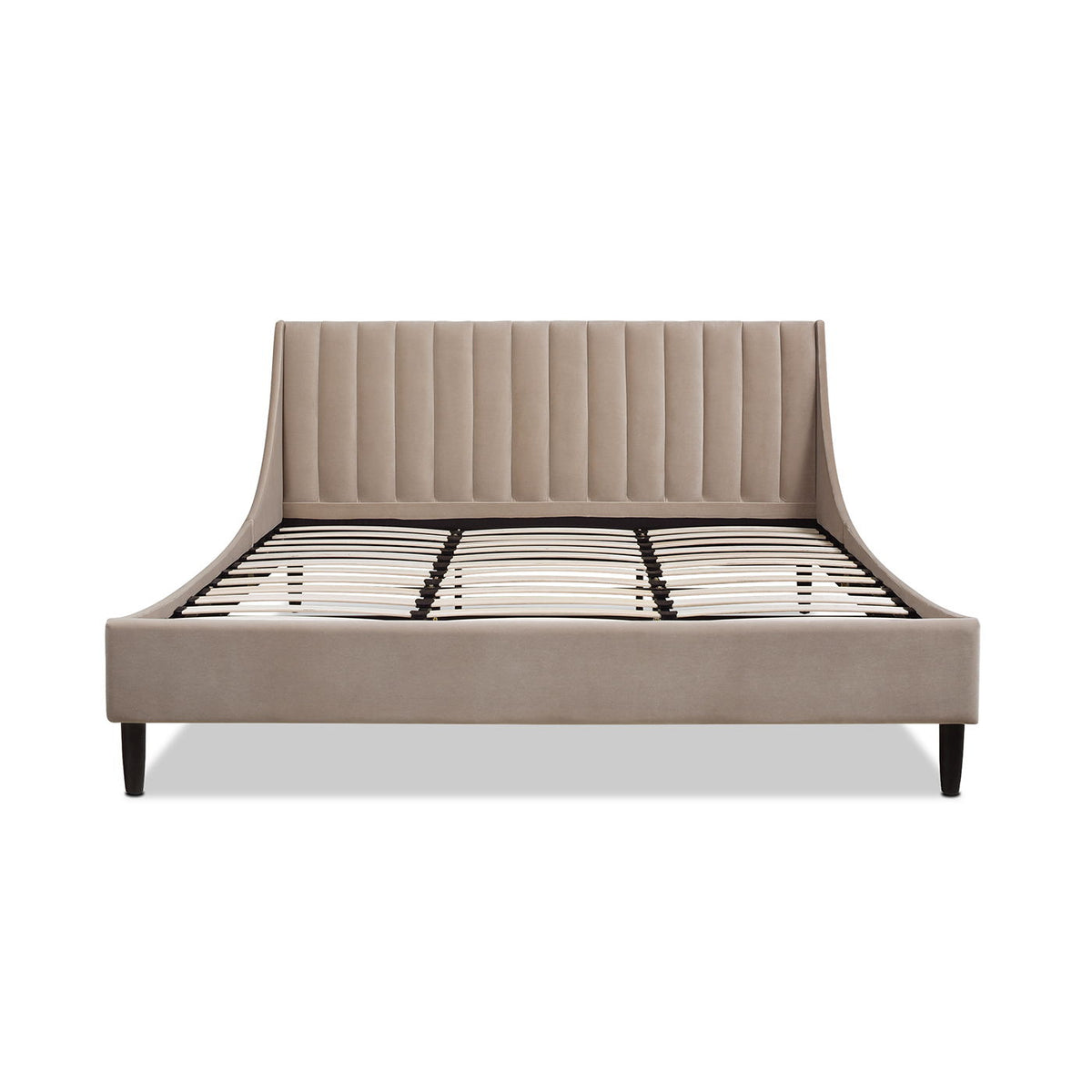 Aspen - King Vertical Tufted Headboard Platform Bed Set - Mink