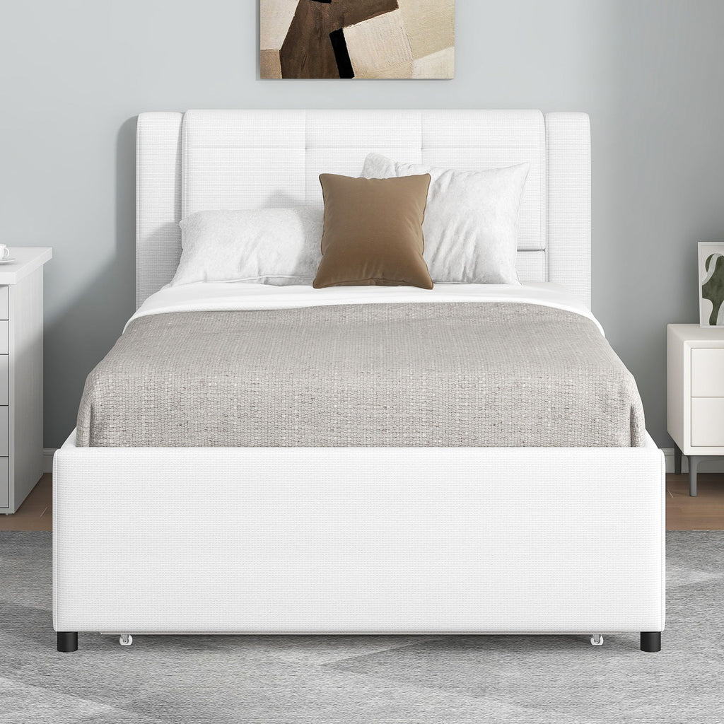 Upholstered Platform Bed With Multifunctional Trundle