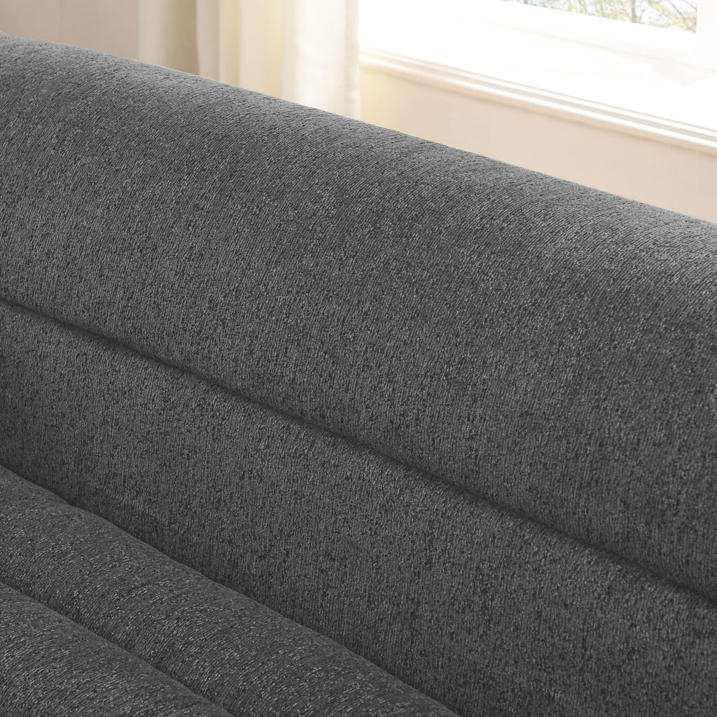 U-Shaped Modular Sectional Sofa With Chaise And Movable Ottoman With Wave-Shaped Armrest
