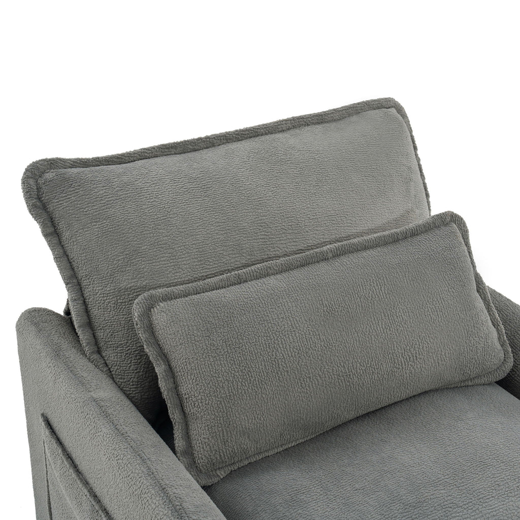 Modern Single Seat Accent Chair With Side Storage Pockets