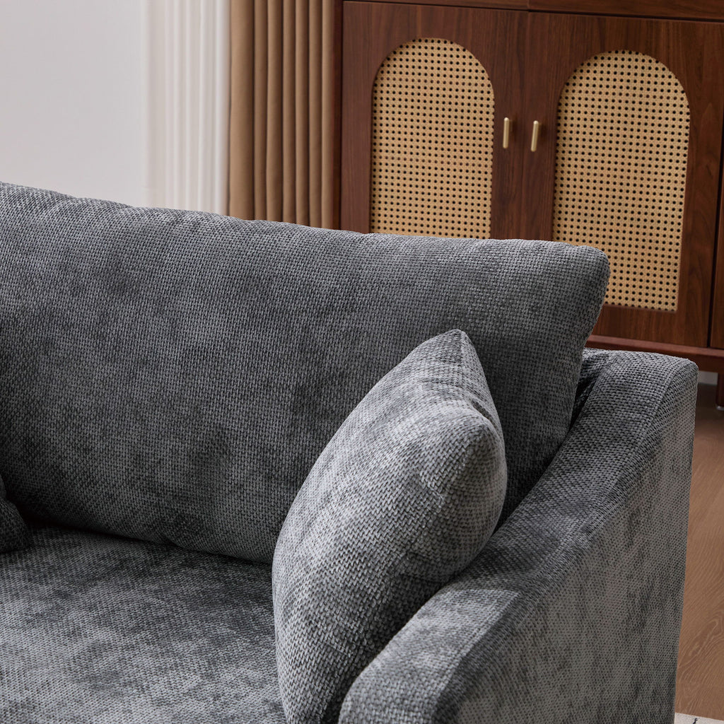 Farmhouse Accent Chair With 2 Bolster Pillows