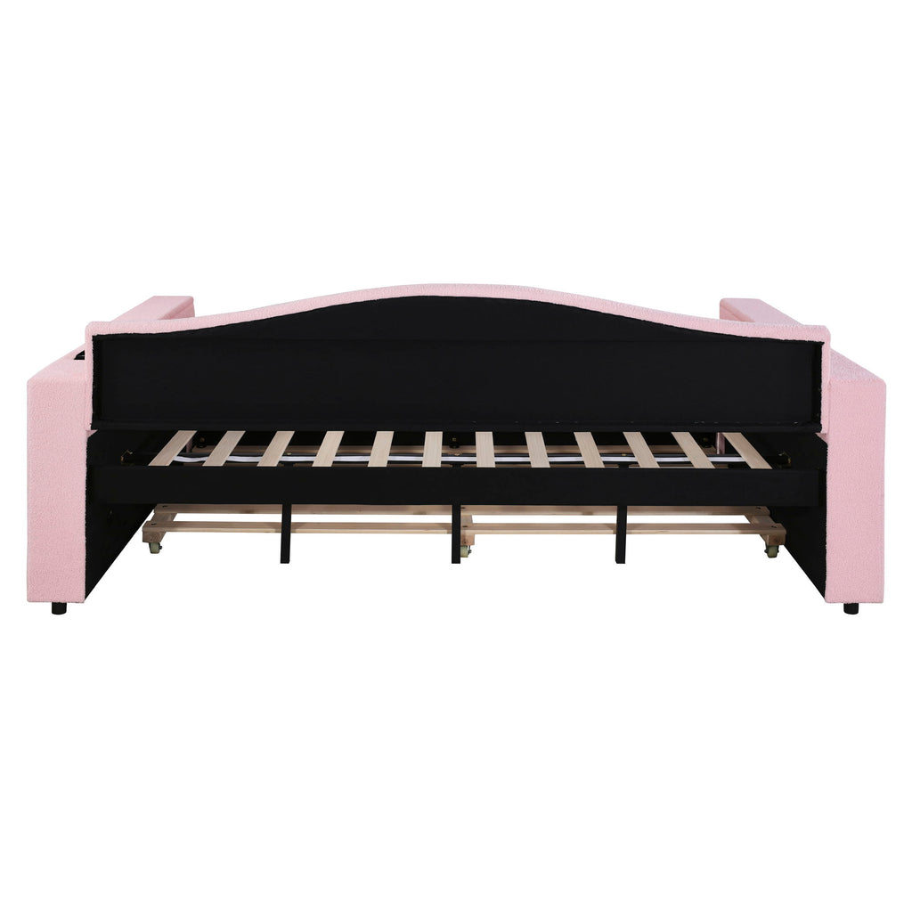 Upholstered Daybed With Storage Armrests, Trundle And Latest Integrated tooth Audio System