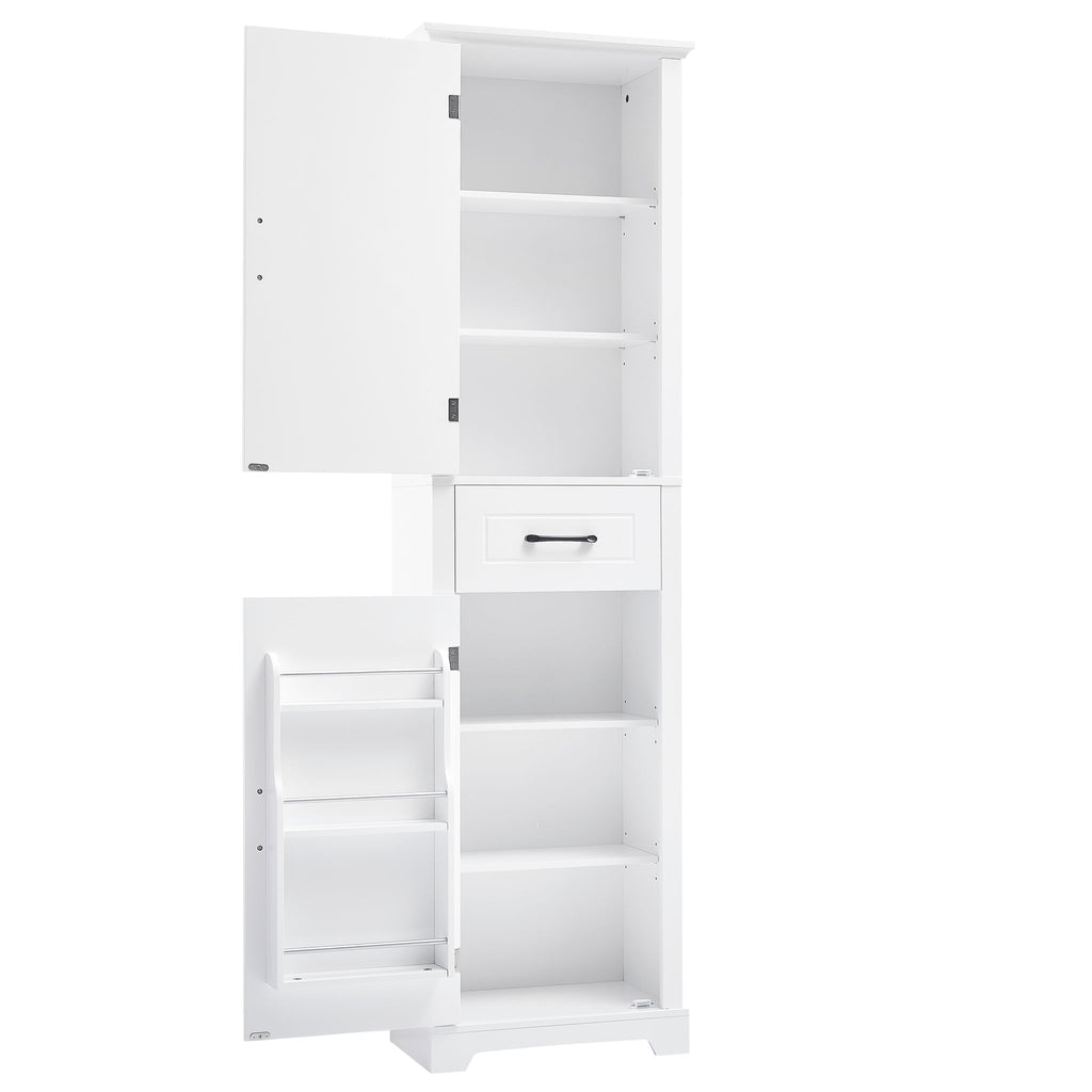 Tall Freestanding Bathroom Storage Cabinet With 2 Doors And Adjustable Shelves