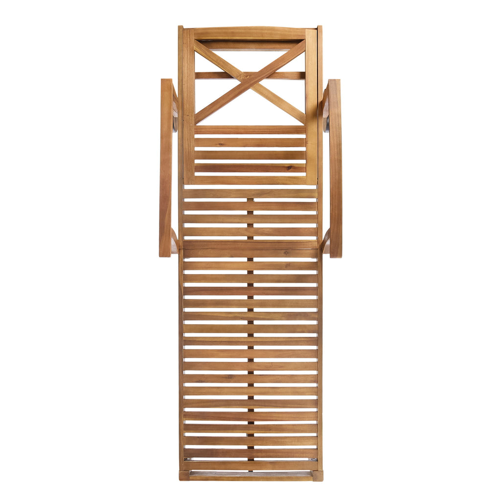 Perla - Chaise Lounge With Wheels And Customizable Cushion Options - Teak