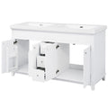 Bathroom Vanity With Double Sinks, 3 Drawers & 4 Doors - White