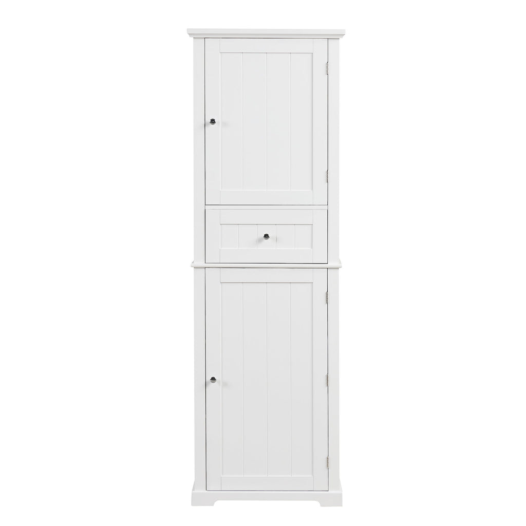 Tall Freestanding Bathroom Storage Cabinet With Drawer And Adjustable Shelf