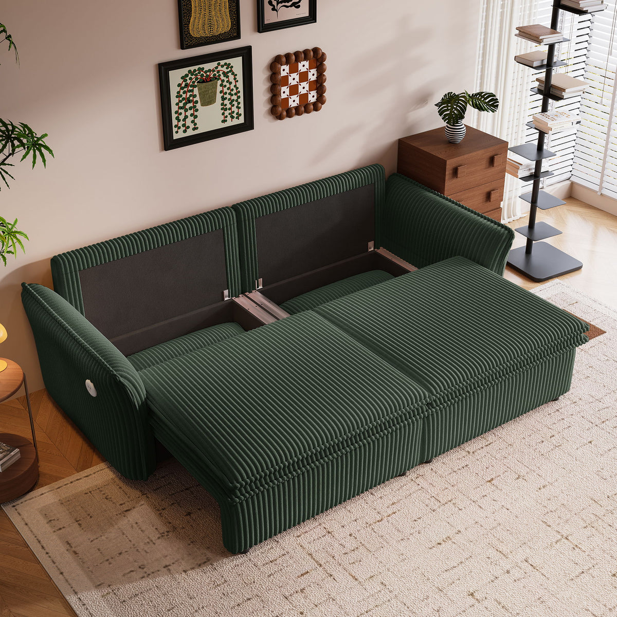 2 In 1 Convertible Sofa Bed, Multi Functional Living Room Furniture