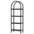 Industrial 4 Tier Open Bookshelf With Curved Top