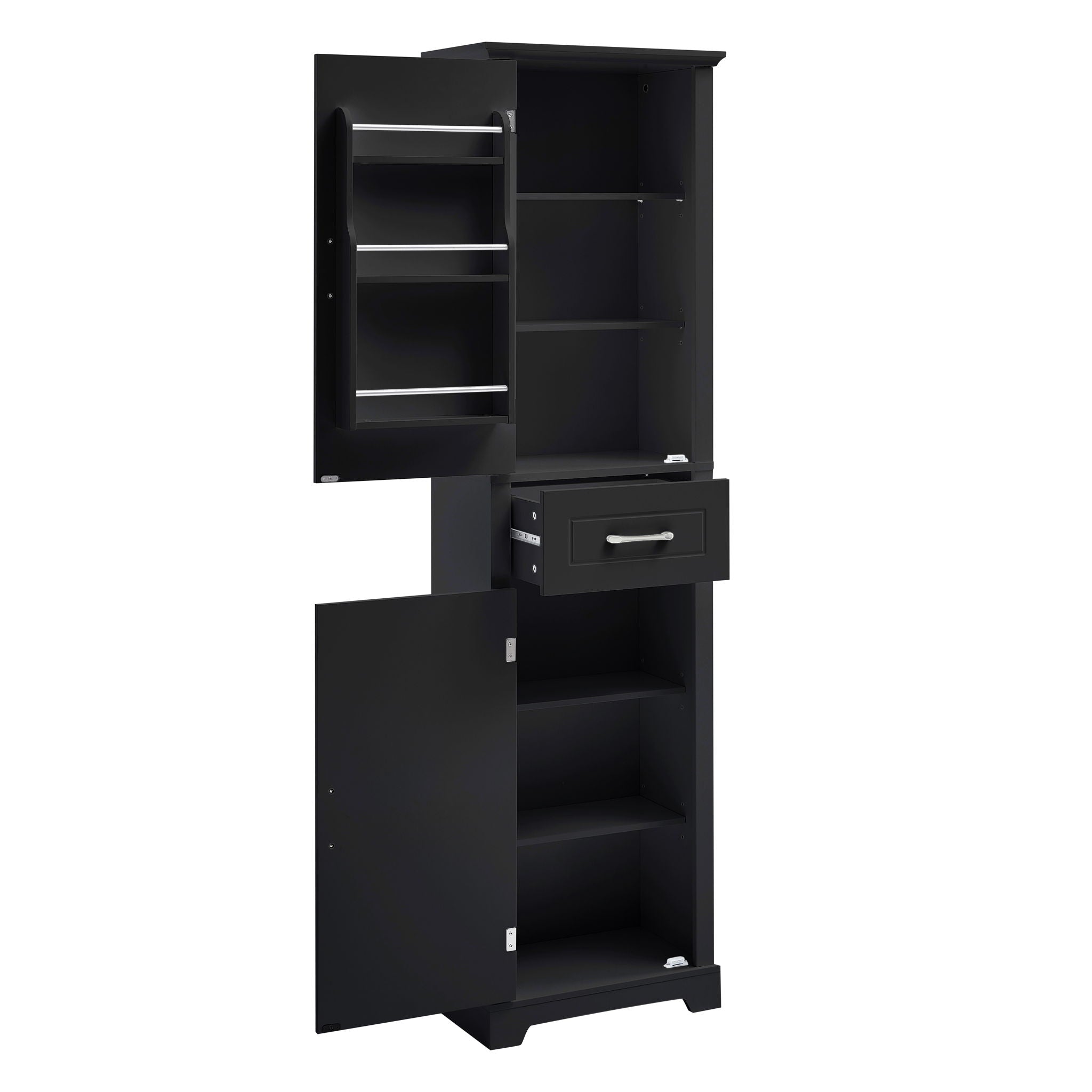 Tall Freestanding Bathroom Storage Cabinet With 2 Doors And Adjustable Shelves