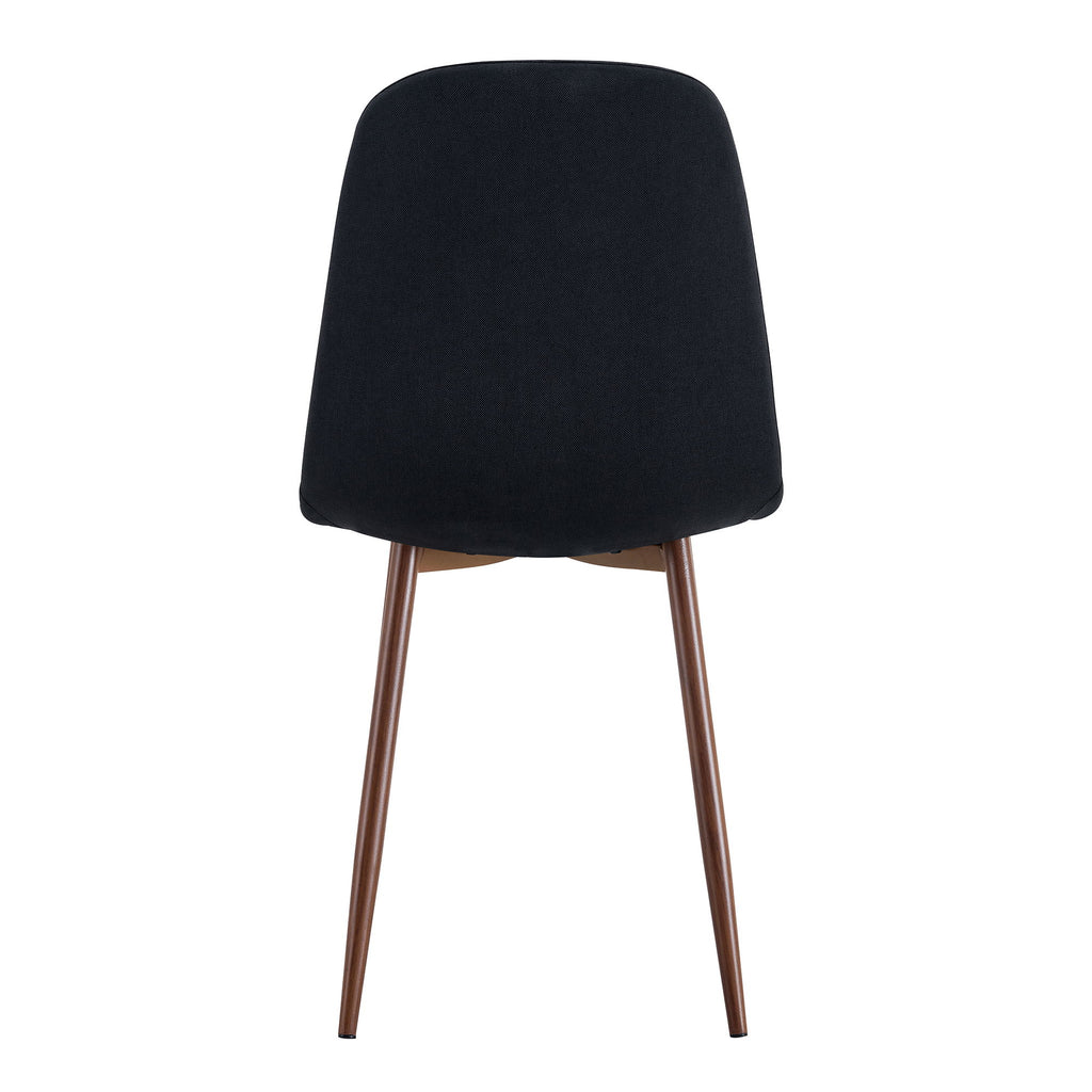 Luxury Simple Chair (Set of 4) Linen Cotton High Resilience Dining Chair With Metal Color Leg - Black / Walnut