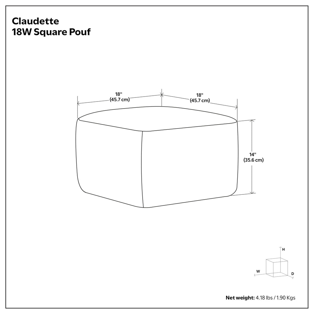 Clay - Square Pouf, Upholstered